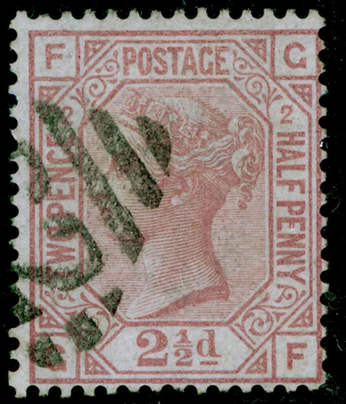 SG139, 2½d rosy mauve plate 2, FINE USED. Cat £120. WMK ANCHOR. IRELAND. GF