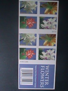 ​UNITED STATES-2014 SC#  4865b -AMERICAN WINTER FLOWERS -MNH BOOKLET-VERY FINE