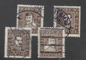 Denmark SC#172-175 Used F-VF SCV$28.00...Worth a Close Look!