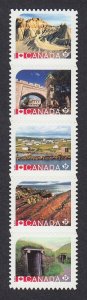 UNESCO = HERITAGE SITES = Left DIE CUT Booklet strip of 5 Canada 2017 #2968i MNH
