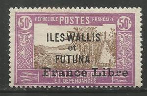 WALLIS & FUTUNA  108  MINT HINGED, NEW CALEDONIA STAMPS #57 W/ADD'L OVPT IN BLK