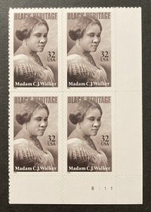 U.S. 1998 #3181 PB, Madam Walker, MNH(see note).