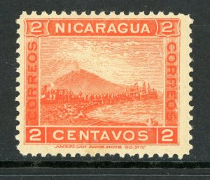 Nicaragua 1900 Momotombo 2¢ Vermillion Scott # 122 Mint W422 ⭐☀⭐☀⭐