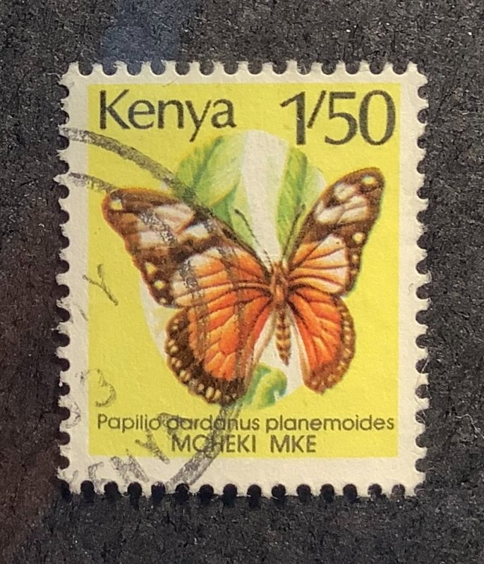 Kenya 1988  Scott 430a used - 1.50sh, Butterflies, Papilio dardanus planemoides