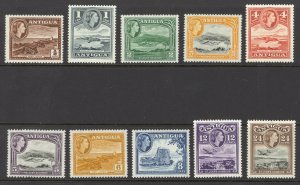 Antigua Sc# 107-116 SG# 120a/129 MH 1953 QEII Definitives/Views