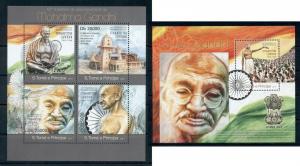 Gandhi India Independence Politics Nobel Sao Tome and Principe MNH stamp set