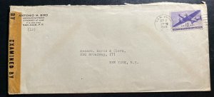 1943 San Juan Puerto Rico Attorney At Law Censored Cover To New York Usa