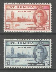 St.Helena 1946,Victory/Peace Omnibus Issue,Sc 128-129,Fine MLH* (SH-10)    