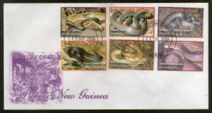 Papua New Guinea 2006 Snakes Reptiles Wildlife Fauna Sc 1229-34 FDC # 6483