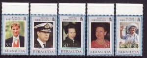 Bermuda-Sc#791-5- id9-unused NH set-Royal Birthdays-Prince William-Queen Mother-