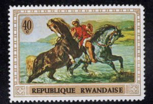 RWANDA Scott 327 Unused Horse  painting stamp