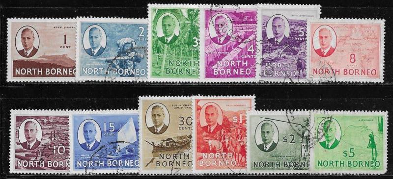 12061   North Borneo 244 - 51, 253, 255, 257 used 2017 SCV $56.25 short set