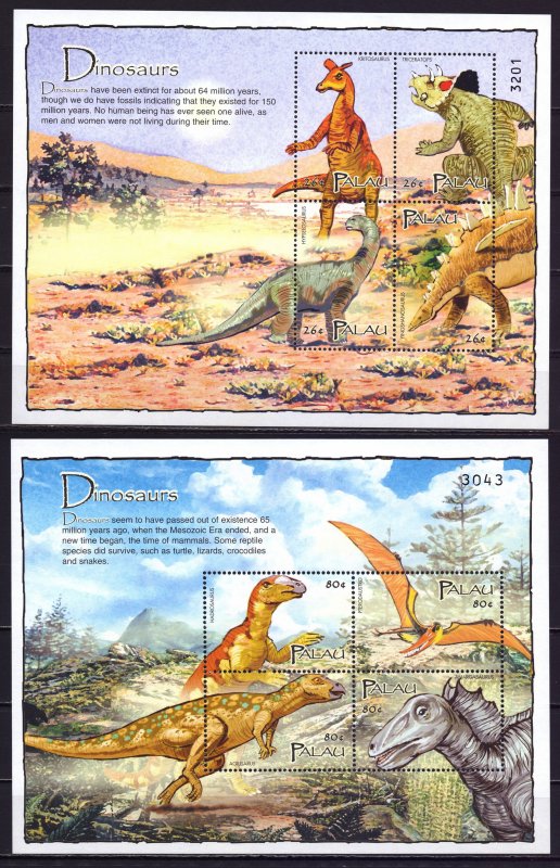 Palau. 2004. 2400-11, bl187-89. Dinosaurs. MNH.