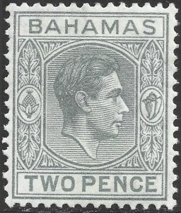 Bahamas #103  Unused MOG - 2p gray King George VI (1938)