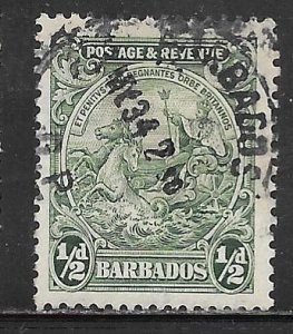 Barbados 193: 1/2d Seal of the Colony, used, F-VF