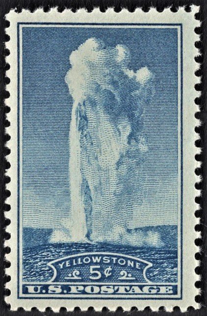 US 744 MNH VF 5 Cent National Parks Yellowstone Blue