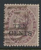 Ceylon  SG 185 Used Opt Surcharge  