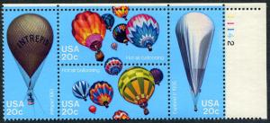 Scott #2032-35 - 20¢ Hot Air Ballooning - Plate Block - MNH