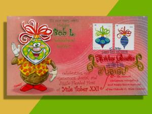 Bob L. Bobblehead, Christmas Baubles & Bobbled DCP - Bobbing 3D Tuberfest FDC!