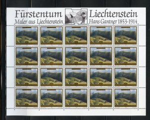 LIECHTENSTEIN SCOTT #997/999 HANS GANTNER PAINTINGS  SHEET SET MINT NH