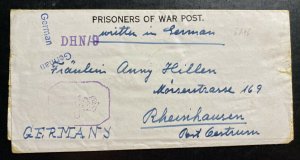 1946 Premnagar Dehra Dun India POW Prisoner Of War Camp Letter Cover to Germany