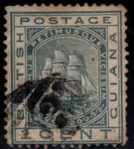 British Guiana Scott 72 Used tall ship stamp CC wmk perf 14, 1876