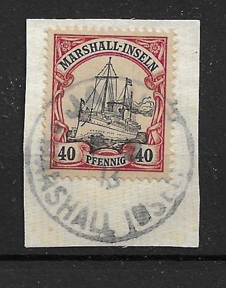 Marshall Islands 19 40pf Yacht single Used on cut Jaluit Cancel
