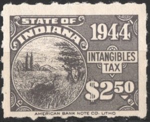 SRS IN D98 $2.50 Indiana Intangible Tax Revenue Stamp (1944) MNH