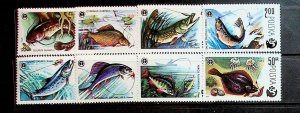 POLAND Sc 2327-34 NH ISSUE OF 1979 - FISHING