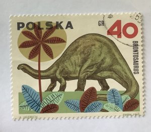 Poland 1965  Scott 1309 used - 40g, Dinosaurs, Brontosaurus