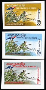 Cambodia Stamps # 246-8 MNH Military - Imperforate