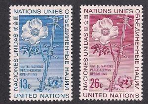 UN NY Sc# 265 266 Flowers in Barb Wire MNH