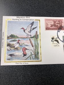 #RW49 1982 Federal Duck Canvasback First Day cover - Colorano “ Silk “ Cachet. 