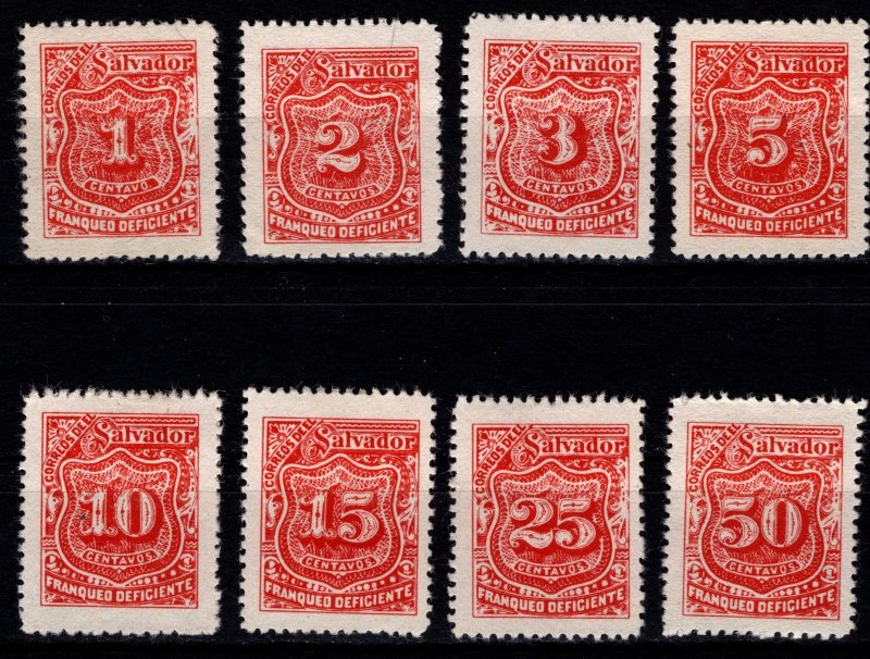 El Salvador 1896 Postage Due, Set [Unused]