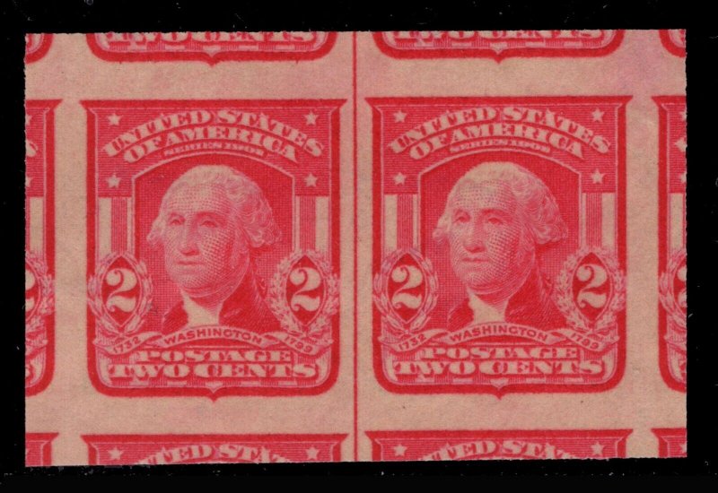 MOMEN US STAMPS #320 LINE PAIR MINT OG NH PSE GRADED CERT GEM-100J LOT #85552