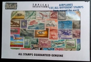 World Wide - packet of 125 stamps featuring Airplanes