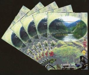 India 2009 The Sailent Valley Bridge Monkey Butterfly Sc 2373a M/s X5 MNH Ind...