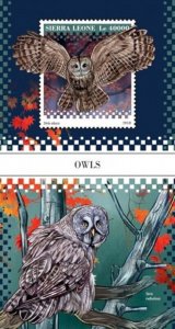 Sierra Leone - 2018 Owls on Stamps - Souvenir Sheet - SRL181007b