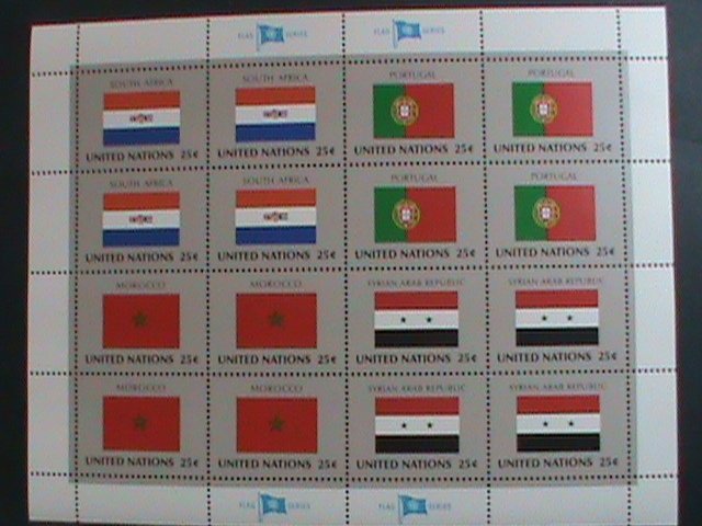 ​UNITED NATION-1989 SC#558-61 U. N. FLAGS SERIES MNH FULL SHEET- VERY FINE