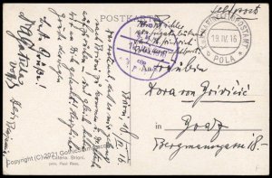 Austria WWI KuK Marine Navy Ship SMS Erzherzog Friedrich Feldpost Card G70324