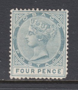 Tobago, 1885 4p gray QV Revenue, wmk Crown & CA, fresh, F-VF.