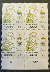 Malaya Penang 1995 SG106e P14x14.5 MNH block of 4  30c..