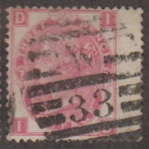 Great Britain Scott #49a Stamp - Used Single - Plate 7 - Wing Margin