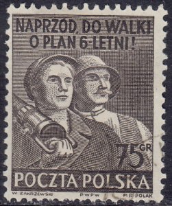 Poland - 1951 - Scott #508 - used - Workers