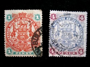 RHODESIA - SCOTT# 51,54- USED - CAT VAL $15.50