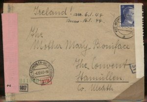 Ireland 1943-44 Germany Stamullen  Irish British German Censored Cover 100779