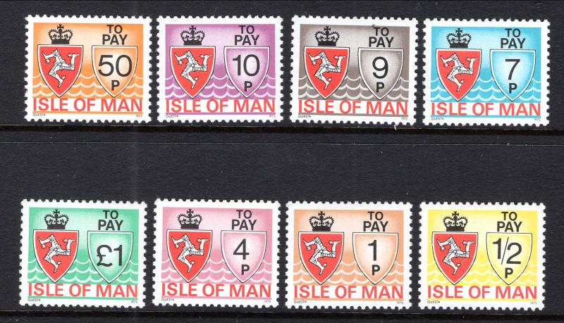 Isle of Man J9-J16 Postage DuesMNH VF