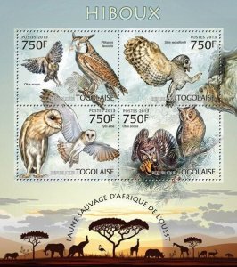 2013 TOGO  MNH. OWLS   |   Y&T Code: 3164-3167  |  Michel Code: 4811-4814