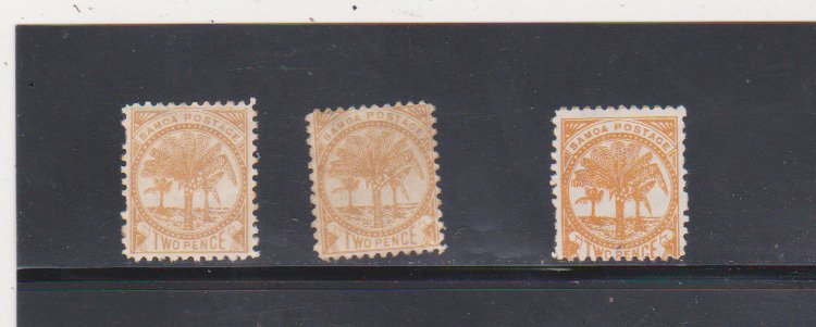 Samoa 3 Scott # 13 Different Shades 1 Mint OGH 2 MNG1895  perf 11 wmk 62 Star NZ