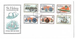 St. Helena Wreck of the Witte Leeuw set of 1978, Scott 318-323, First Day Cover